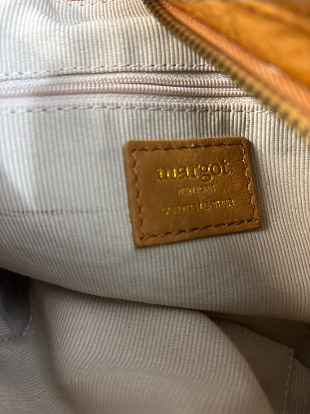 Margot New York Derby crossbody bag in soft leather cognac color - Picture 8 of 10